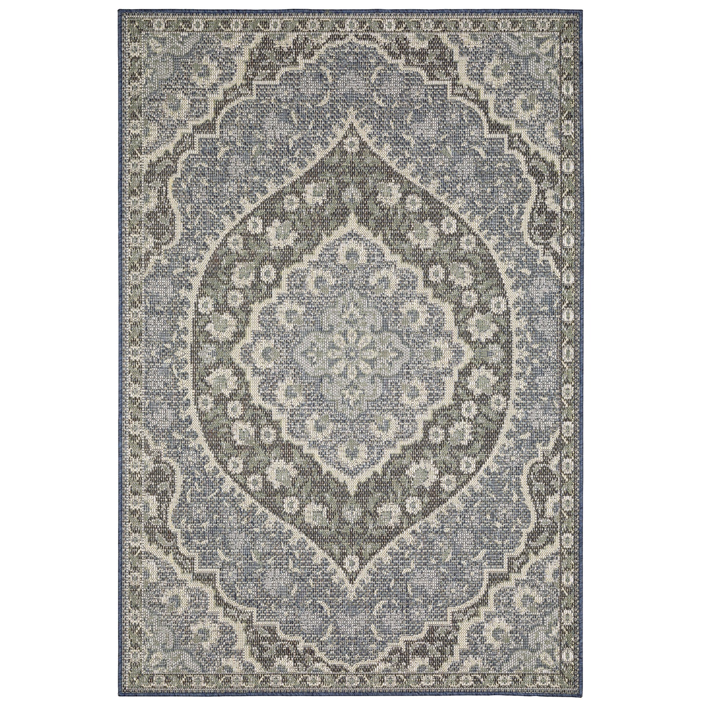 Cyprus Blue Sage Traditional Oriental Indoor/Outdoor Rug