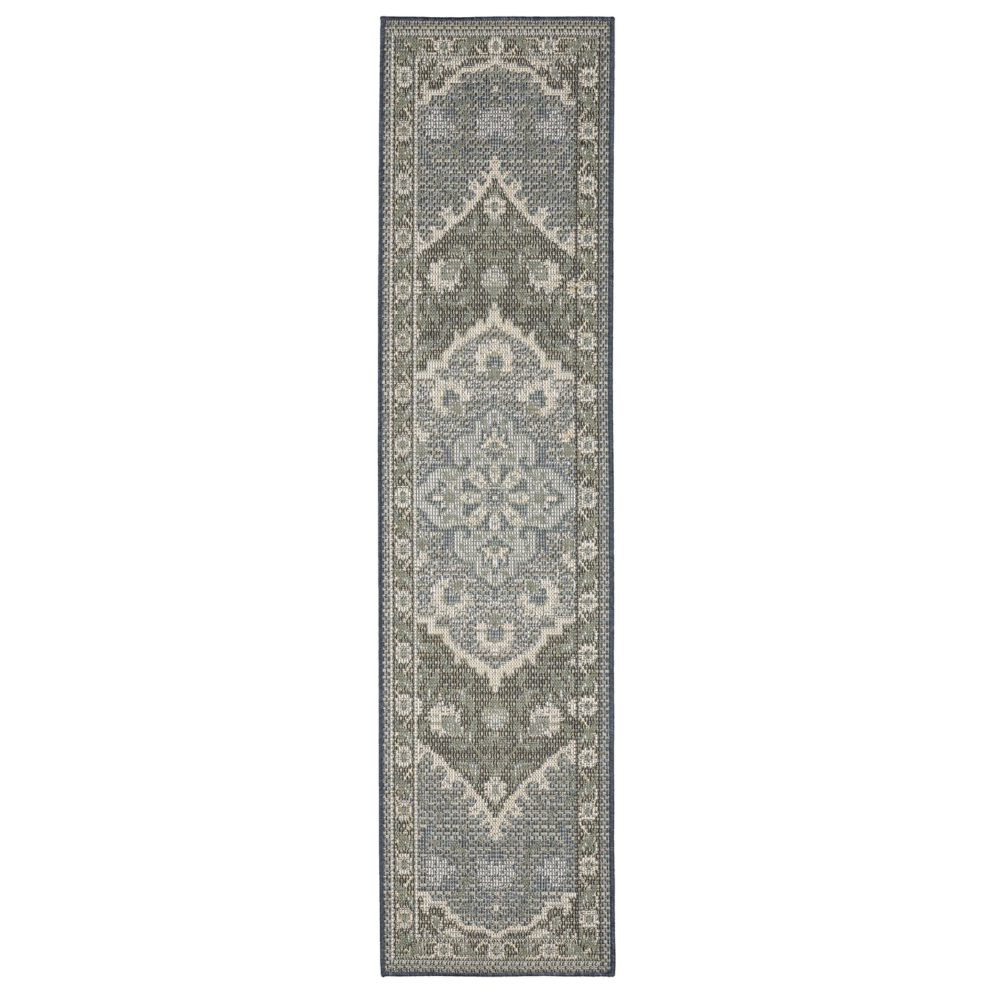 Cyprus Blue Sage Traditional Oriental Indoor/Outdoor Rug