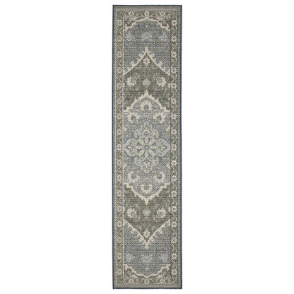 Cyprus Blue Sage Traditional Oriental Indoor/Outdoor Rug