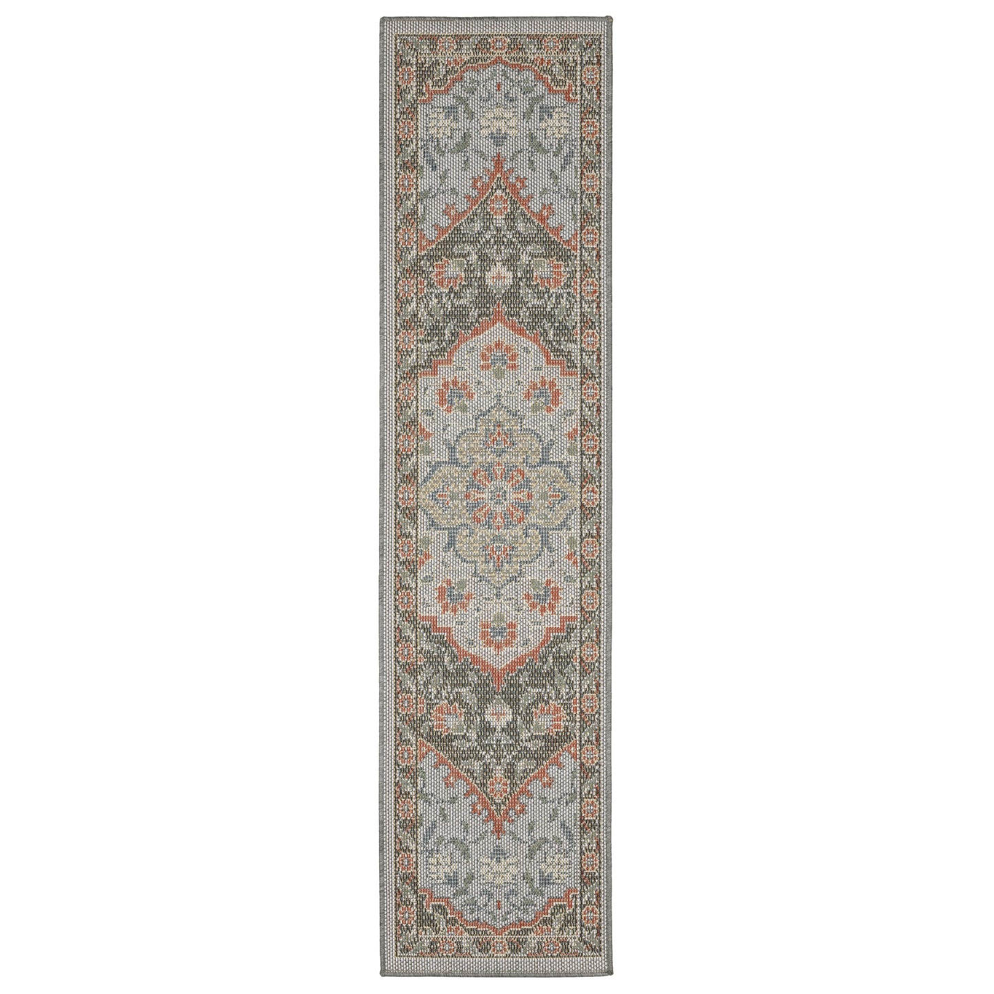 Cyprus Blue Salmon Traditional Oriental Indoor/Outdoor Rug