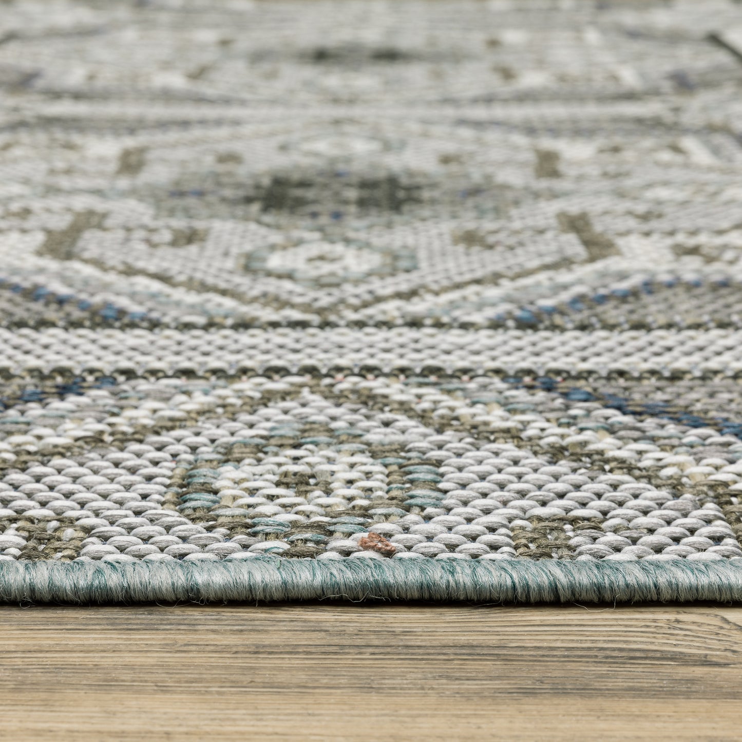 Cyprus Grey Blue Moroccan Trellis Indoor/Outdoor Rug