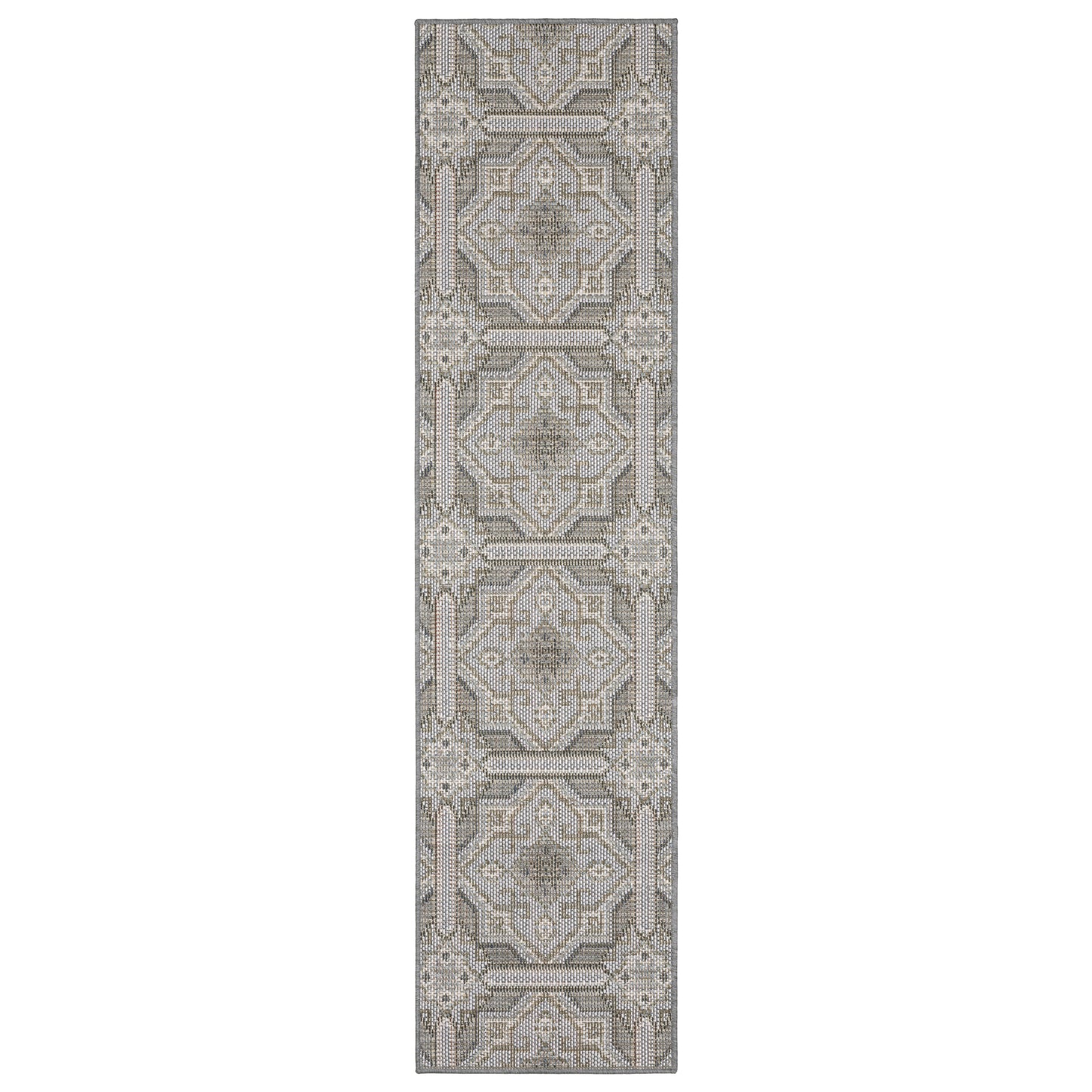 Cyprus Grey Blue Moroccan Trellis Indoor/Outdoor Rug