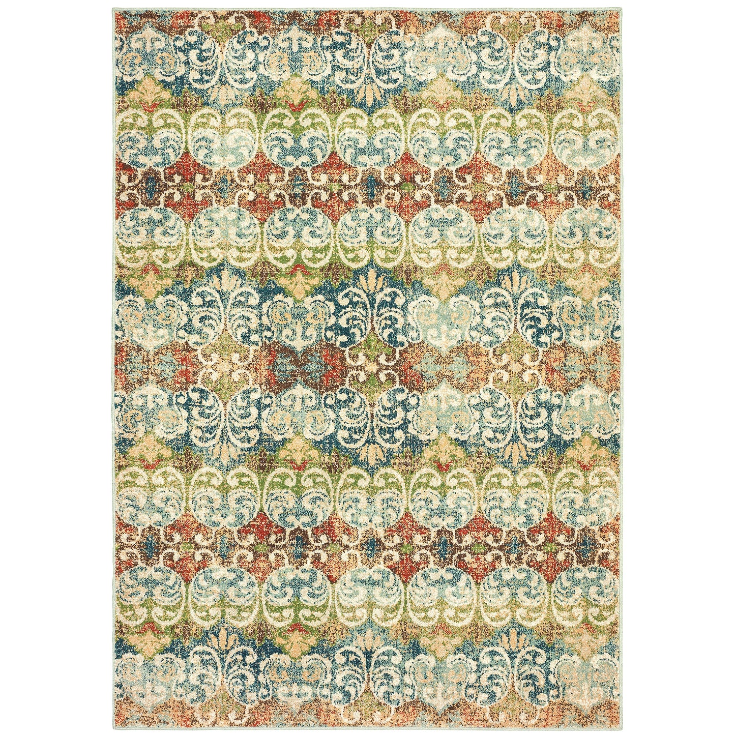 Dawson Multi Ivory Traditional Geometric Indoor Rug