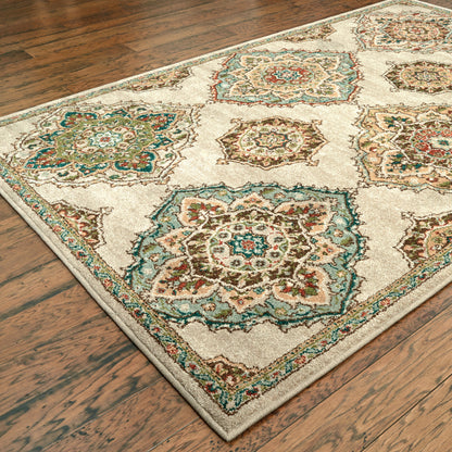 Dawson Beige Multi Traditional Geometric Indoor Rug