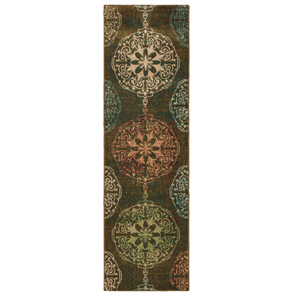 Dawson Brown Multi Casual Oriental Indoor Rug