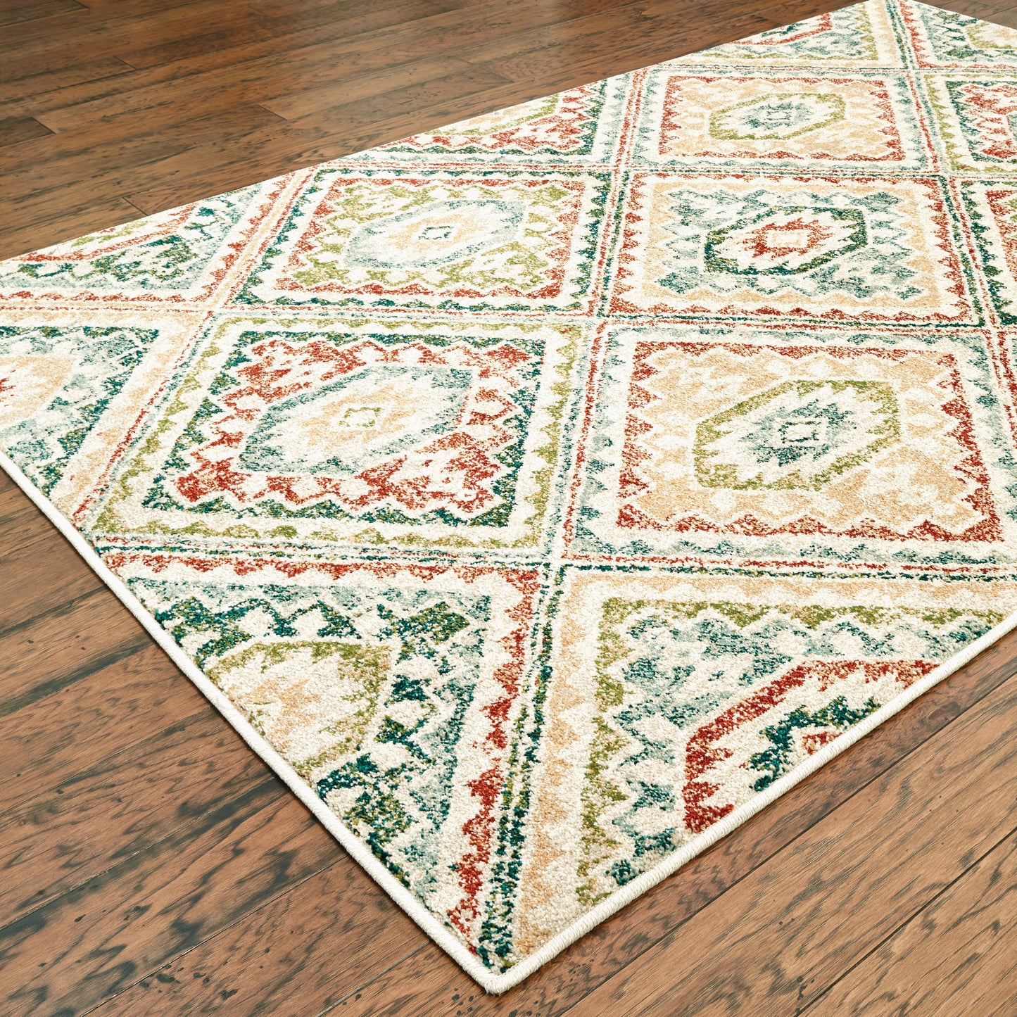 Dawson Ivory Multi Traditional Geometric Indoor Rug