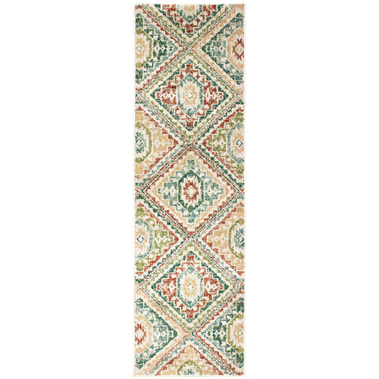 Dawson Ivory Multi Traditional Geometric Indoor Rug