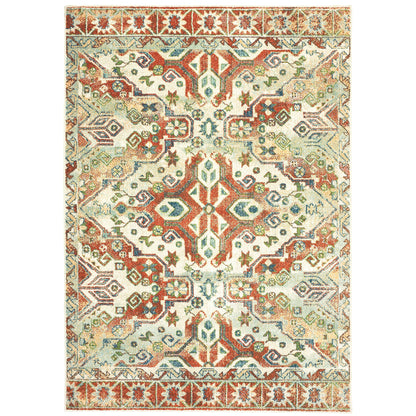 Dawson Rust Ivory Traditional Oriental Indoor Rug