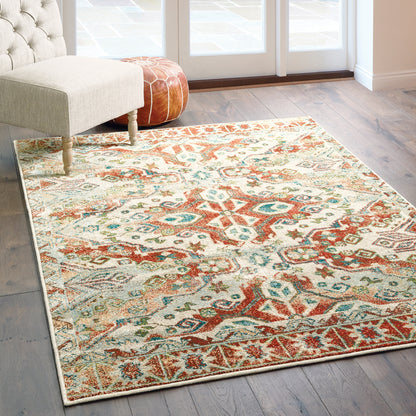 Dawson Rust Ivory Traditional Oriental Indoor Rug