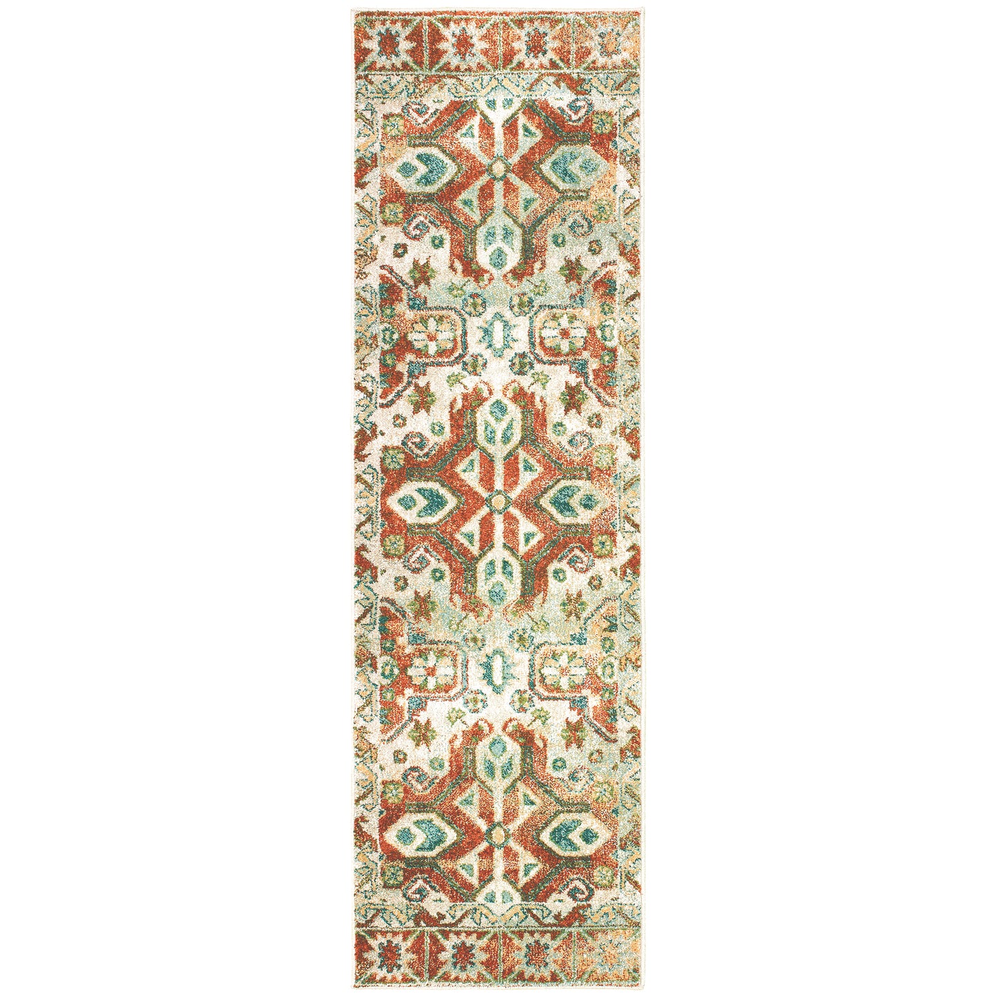 Dawson Rust Ivory Traditional Oriental Indoor Rug