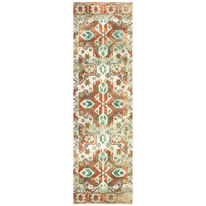 Dawson Rust Ivory Traditional Oriental Indoor Rug