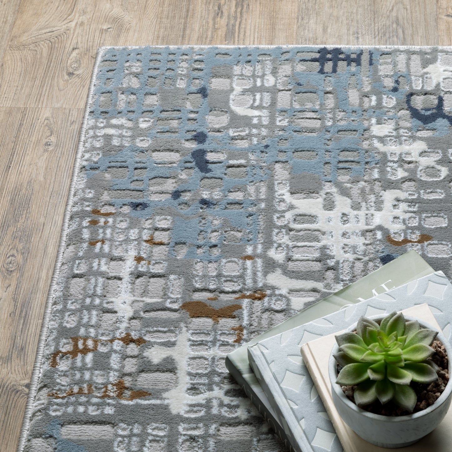 Easton Blue Ivory Modern & Contemporary Abstract Indoor Rug