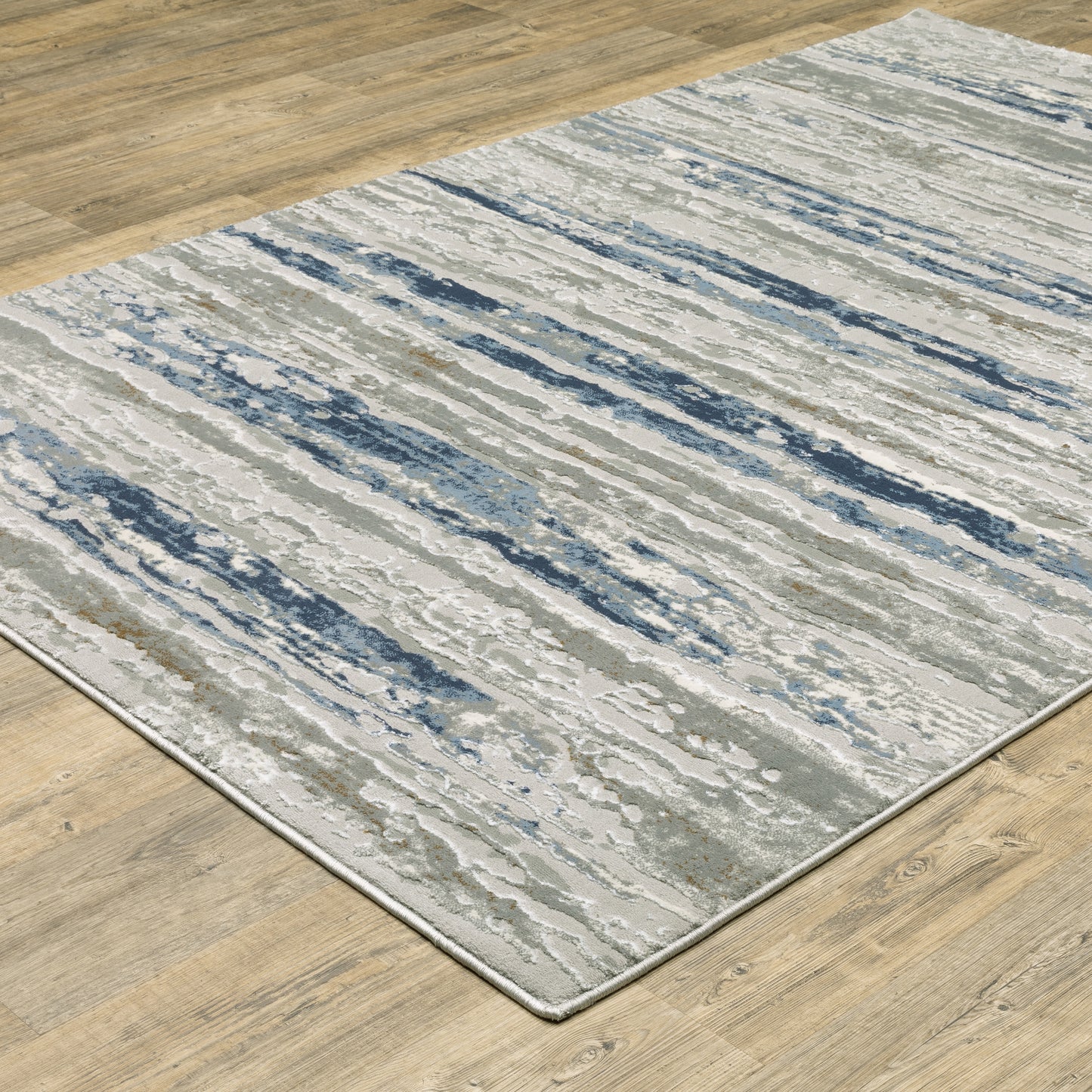 Easton Grey Blue Modern & Contemporary Abstract Indoor Rug