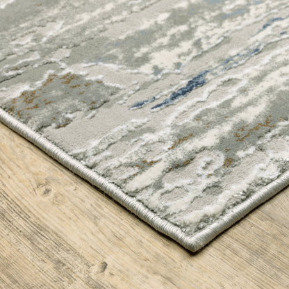 Easton Grey Blue Modern & Contemporary Abstract Indoor Rug