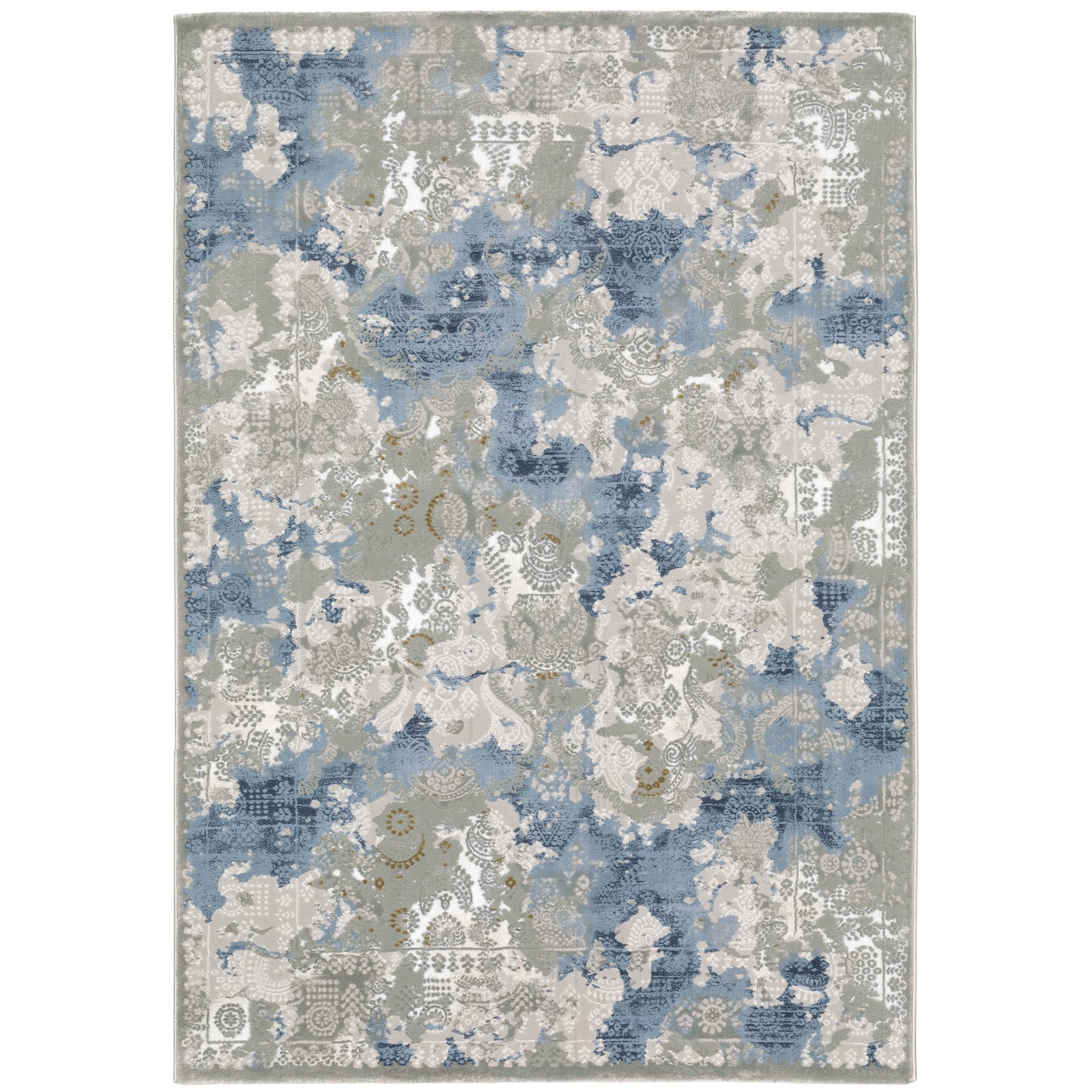 Easton Grey Blue Modern & Contemporary Abstract Indoor Rug