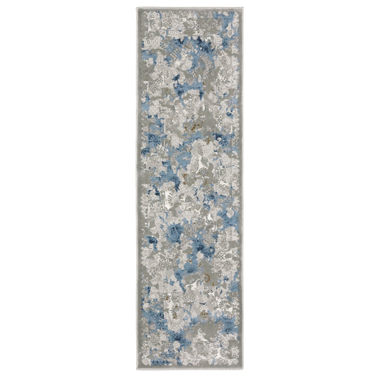 Easton Grey Blue Modern & Contemporary Abstract Indoor Rug