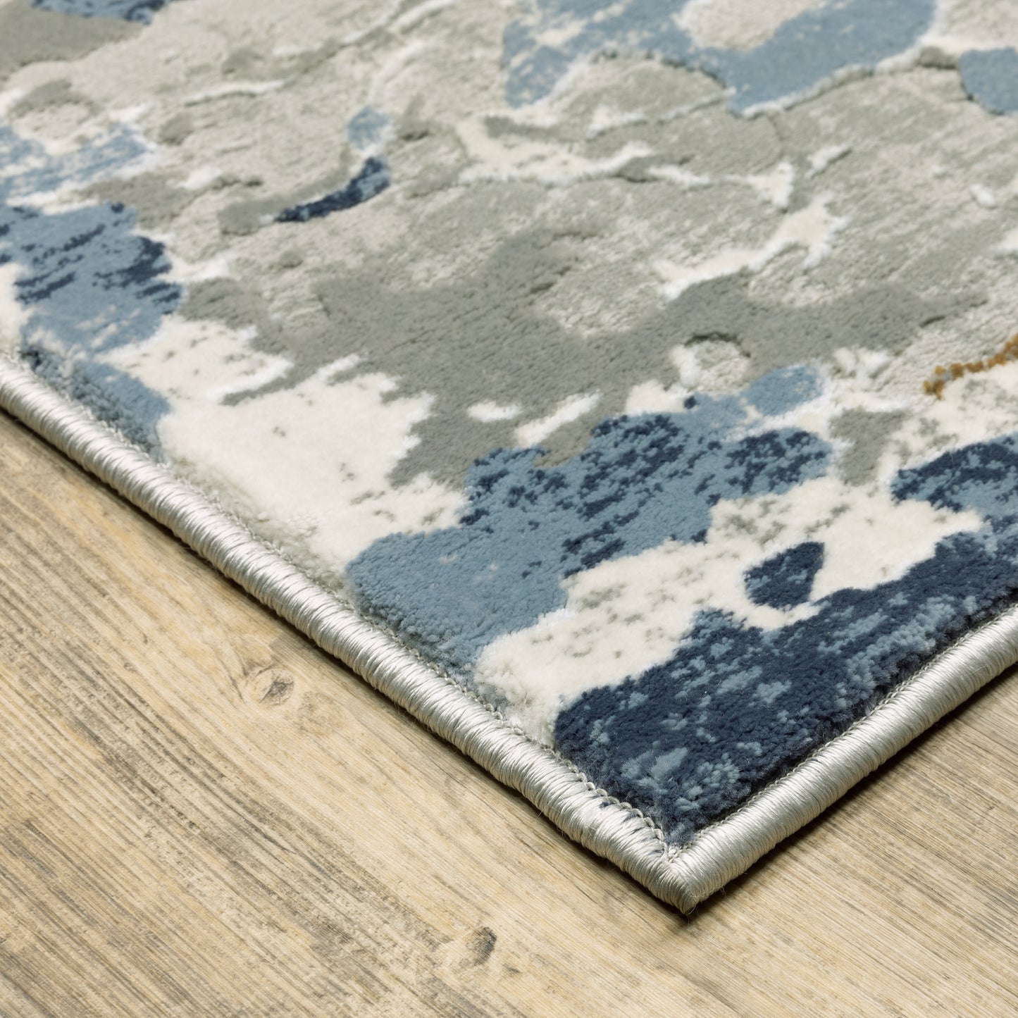 Easton Grey Blue Modern & Contemporary Abstract Indoor Rug