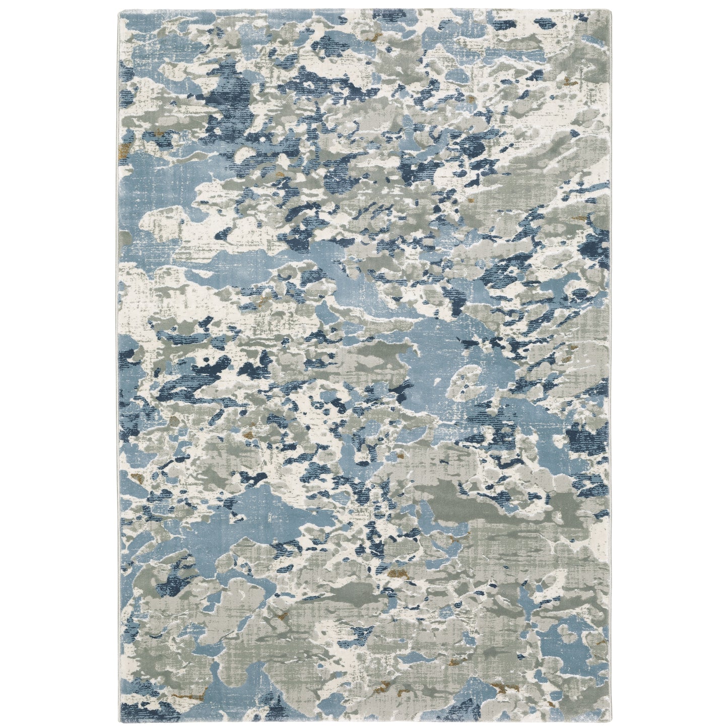 Easton Grey Blue Modern & Contemporary Abstract Indoor Rug