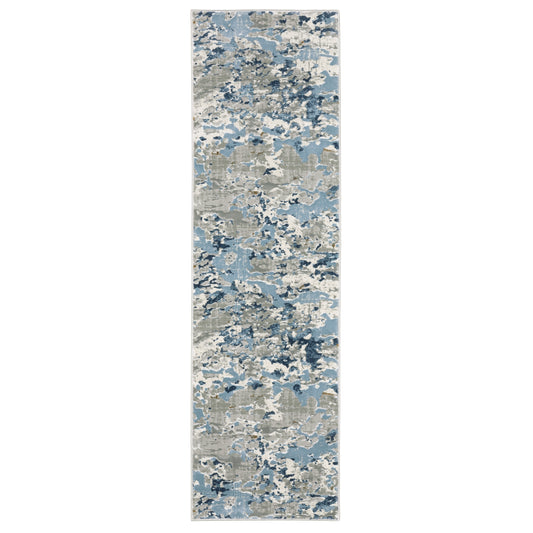 Easton Grey Blue Modern & Contemporary Abstract Indoor Rug