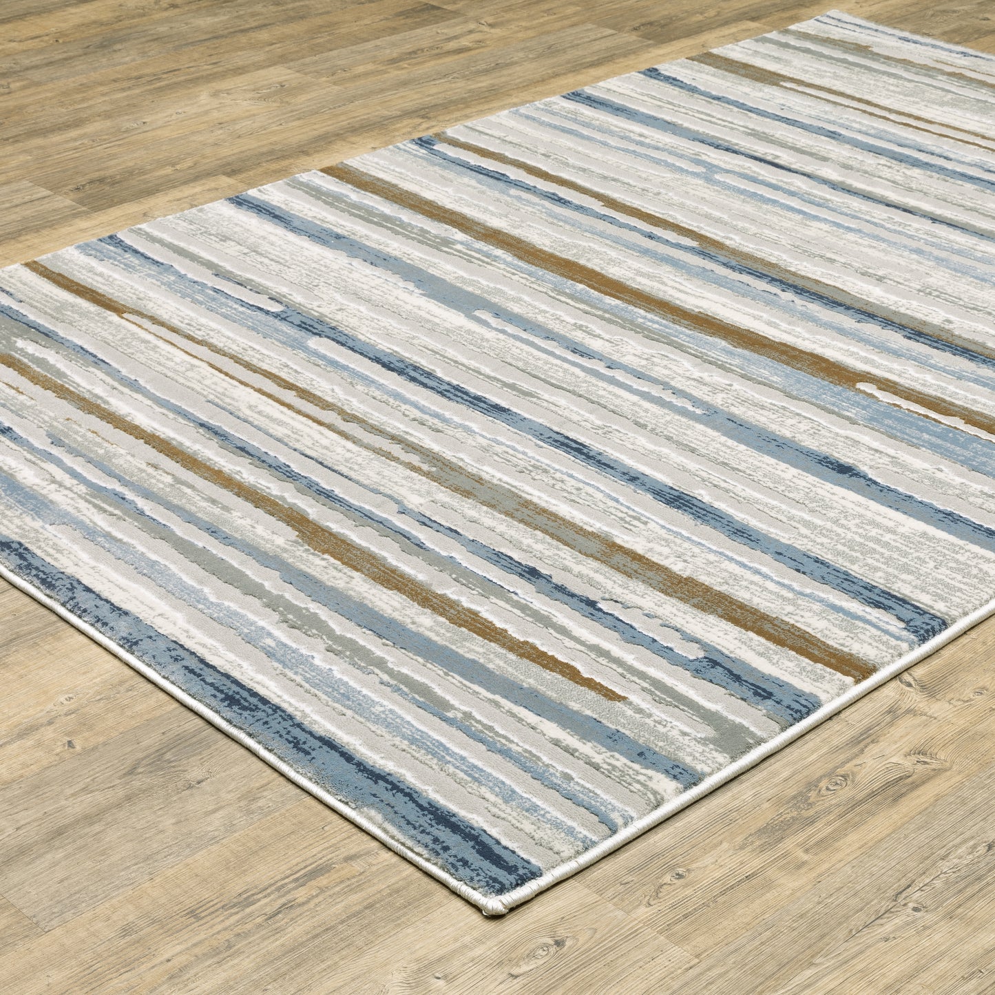 Easton Grey Blue Modern & Contemporary Abstract Indoor Rug