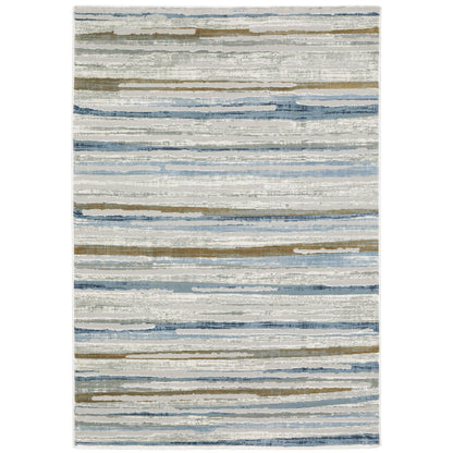 Easton Grey Blue Modern & Contemporary Abstract Indoor Rug