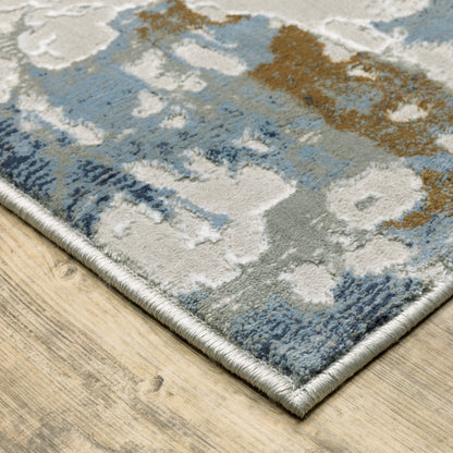 Easton Grey Blue Modern & Contemporary Abstract Indoor Rug