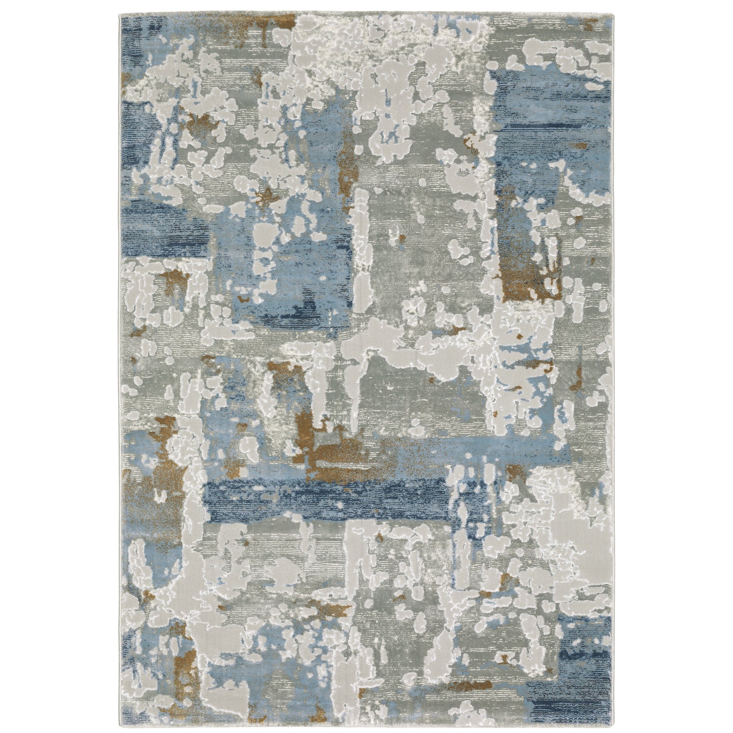 Easton Grey Blue Modern & Contemporary Abstract Indoor Rug