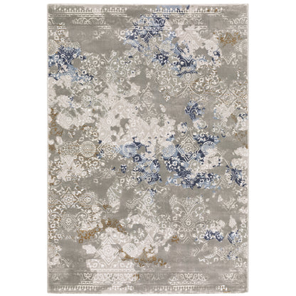 Easton Grey Blue Modern & Contemporary Abstract Indoor Rug