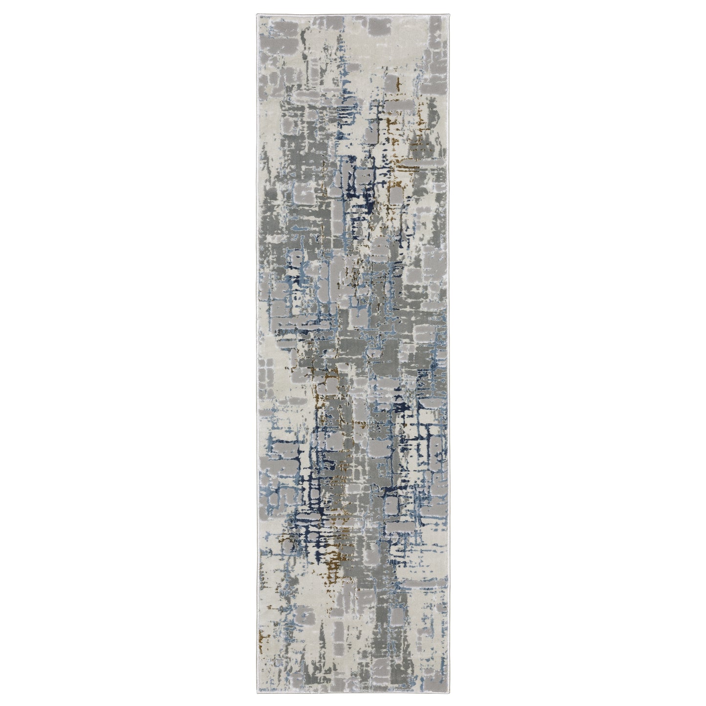 Easton Grey Blue Industrial Abstract Indoor Rug