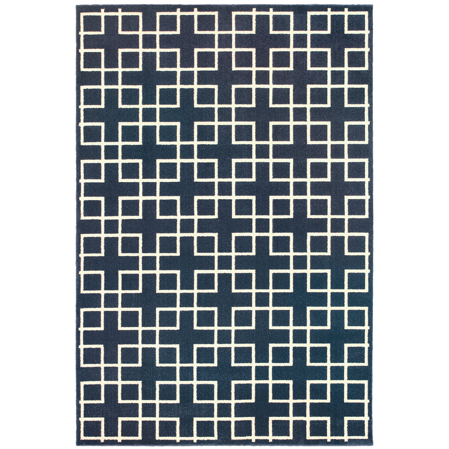 Ellerson Navy Ivory Modern & Contemporary Trellis Indoor Rug