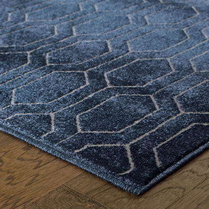 Ellerson Navy Grey Modern & Contemporary Geometric Indoor Rug