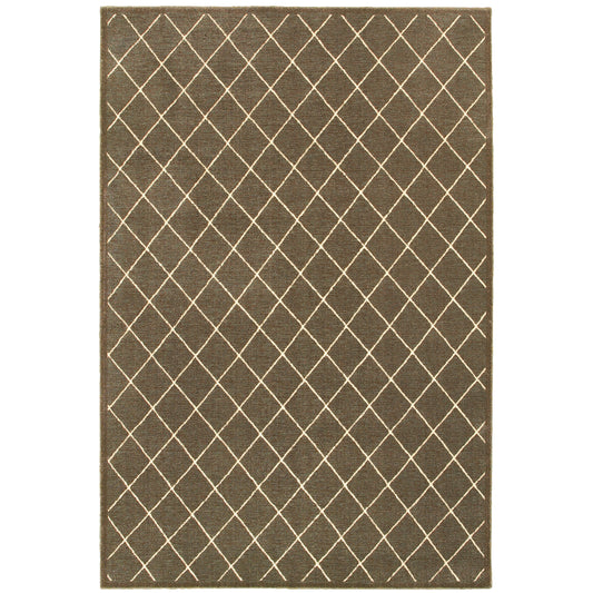 Ellerson Brown Ivory Modern & Contemporary Trellis Indoor Rug