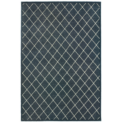 Ellerson Navy Ivory Modern & Contemporary Trellis Indoor Rug