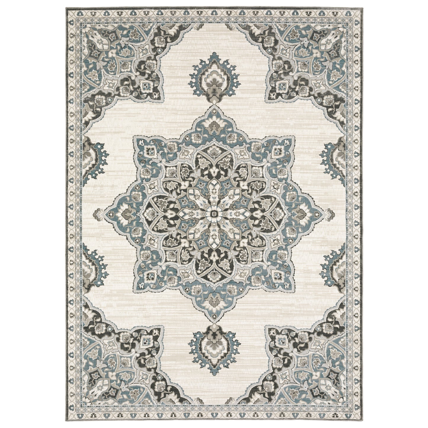 Ellington Ivory Blue Traditional Oriental Indoor Rug