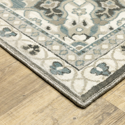 Ellington Ivory Blue Traditional Oriental Indoor Rug