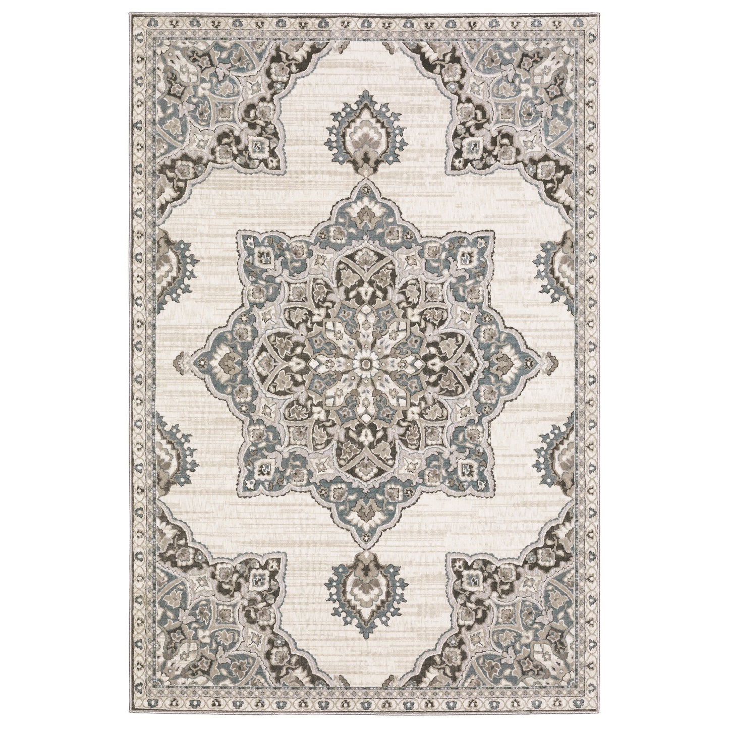 Ellington Ivory Blue Traditional Oriental Indoor Rug