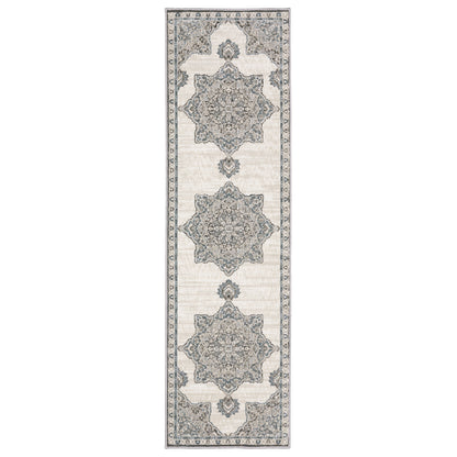 Ellington Ivory Blue Traditional Oriental Indoor Rug