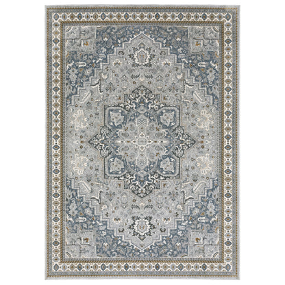 Ellington Blue Grey Traditional Oriental Indoor Rug