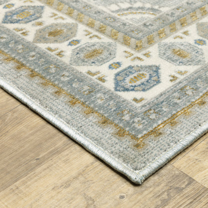 Ellington Blue Grey Traditional Oriental Indoor Rug