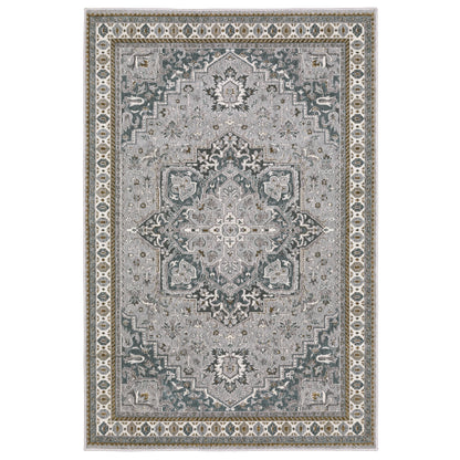 Ellington Blue Grey Traditional Oriental Indoor Rug