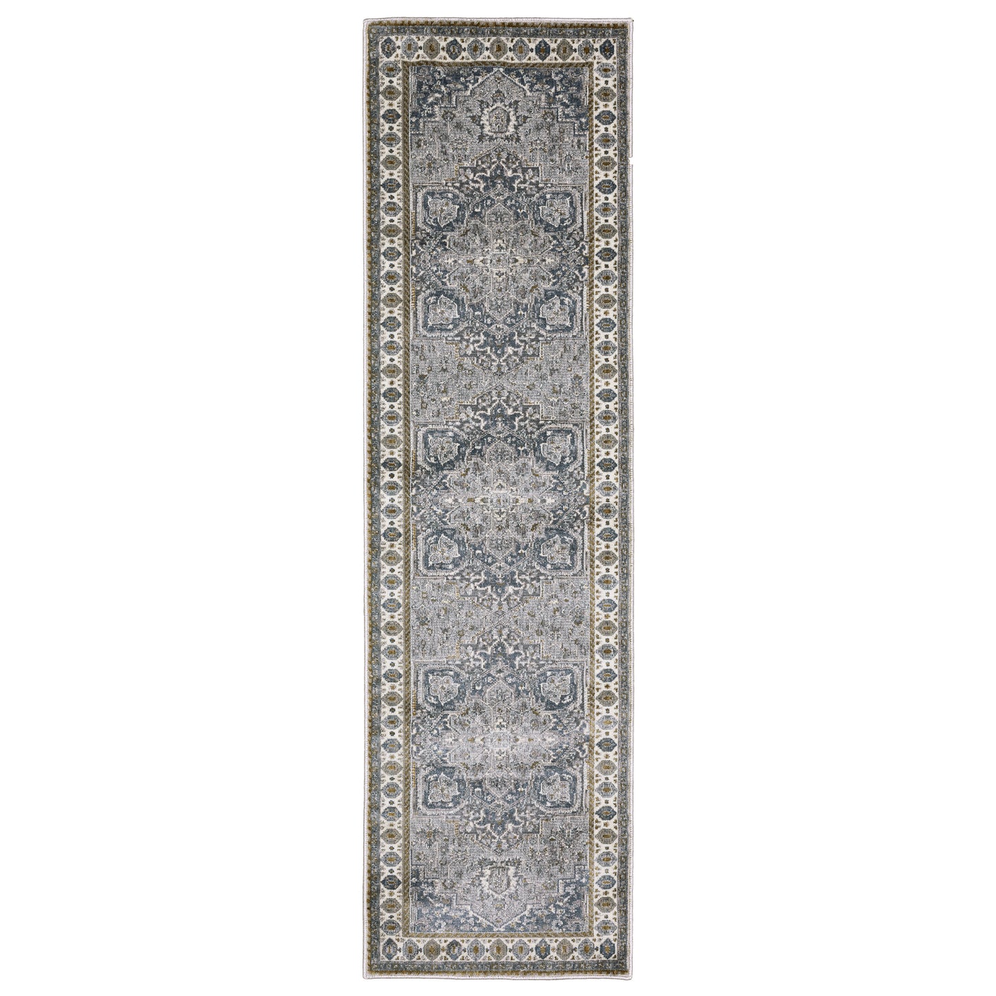 Ellington Blue Grey Traditional Oriental Indoor Rug