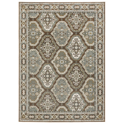 Ellington Rust Blue Traditional Oriental Indoor Rug