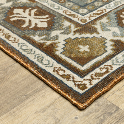 Ellington Rust Blue Traditional Oriental Indoor Rug