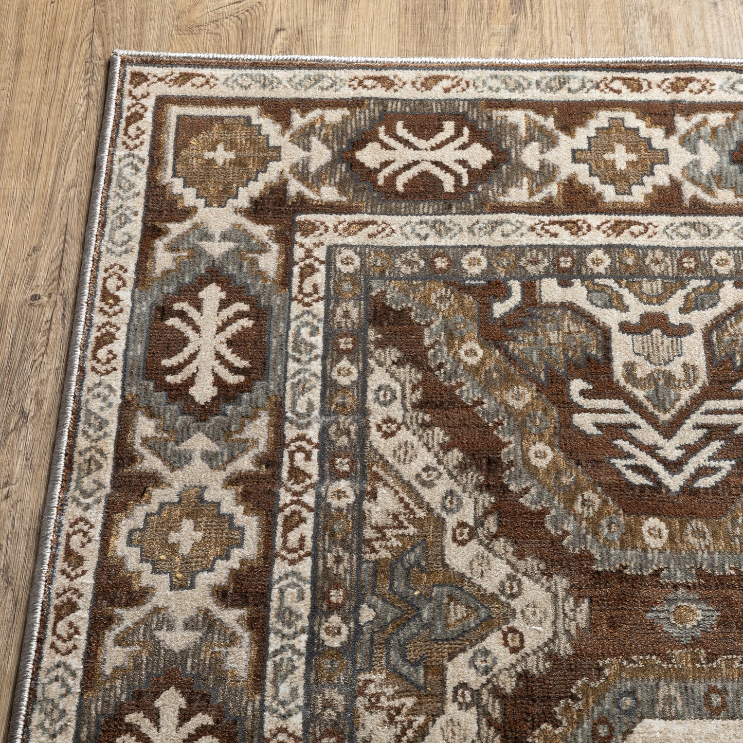 Ellington Rust Blue Traditional Oriental Indoor Rug