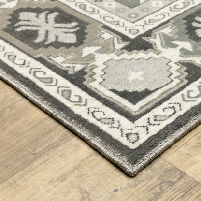 Ellington Grey Ivory Traditional Oriental Indoor Rug