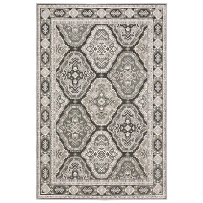 Ellington Grey Ivory Traditional Oriental Indoor Rug