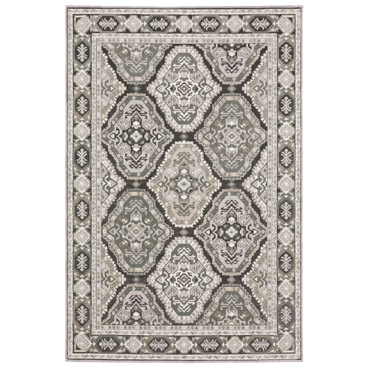 Ellington Grey Ivory Traditional Oriental Indoor Rug