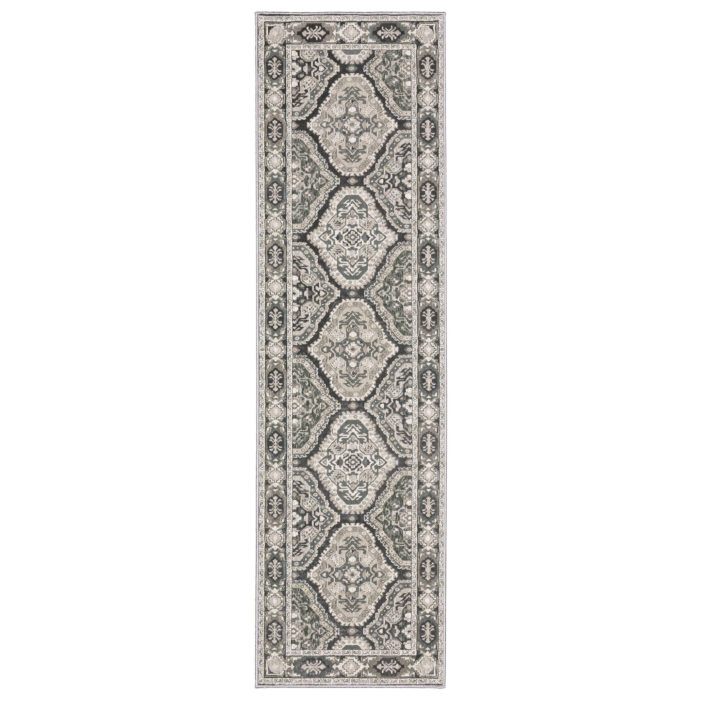 Ellington Grey Ivory Traditional Oriental Indoor Rug