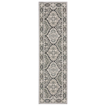 Ellington Grey Ivory Traditional Oriental Indoor Rug