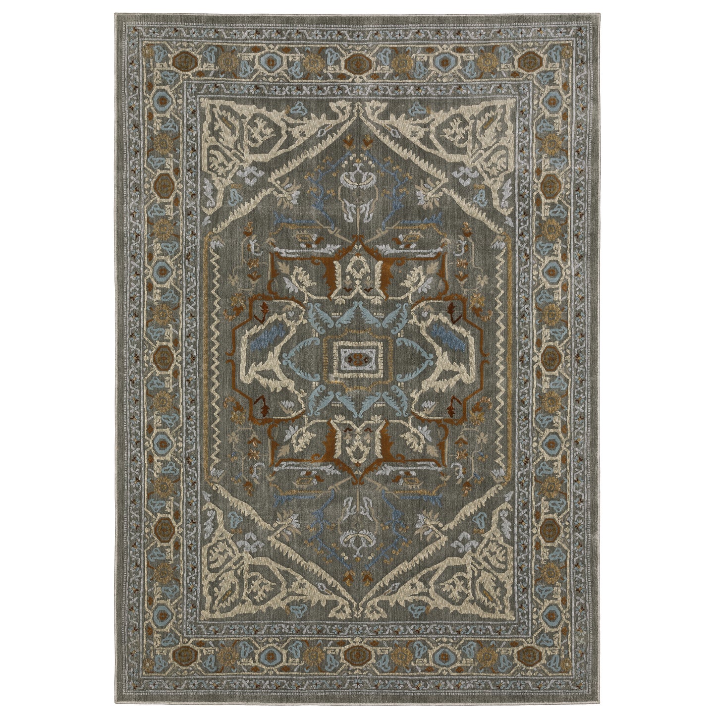 Ellington Grey Multi Traditional Oriental Indoor Rug